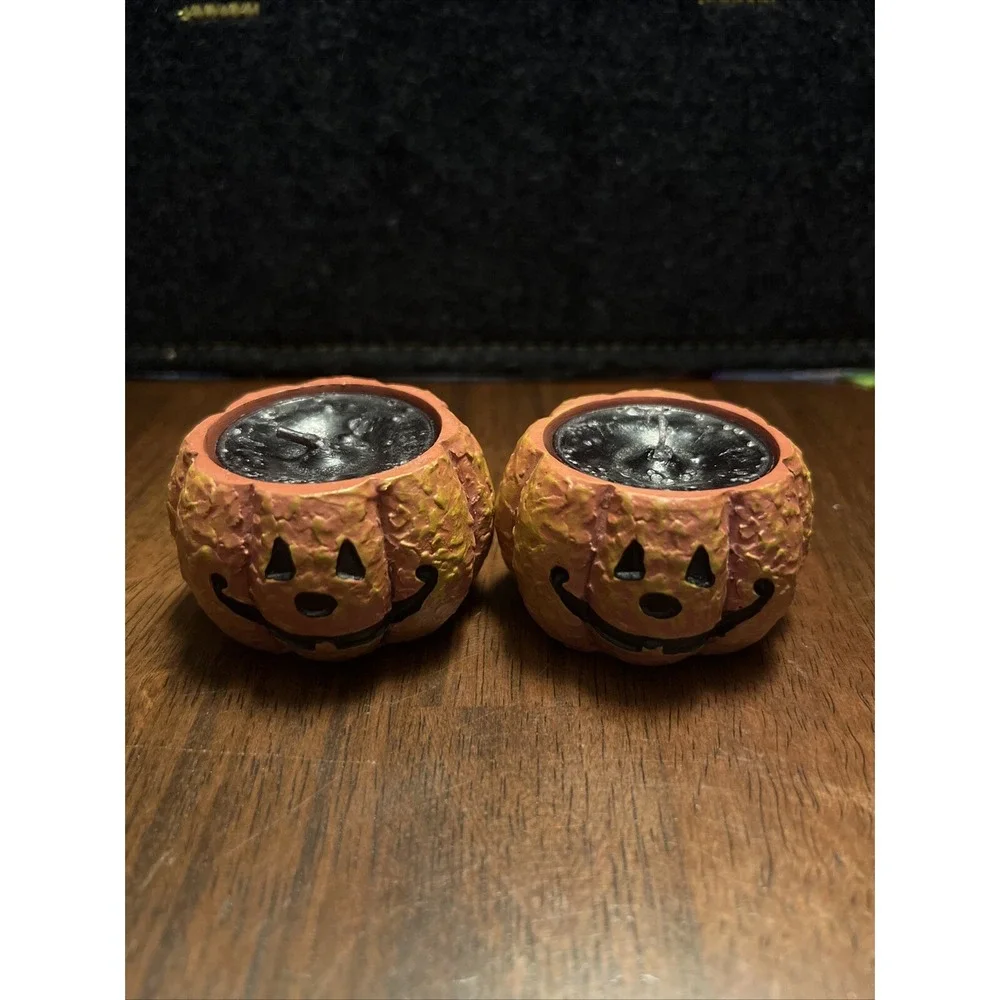 Lot Of 7 Pumpkin Miniature Decor Halloween Tealight Candles‎ Jack O Lanterns